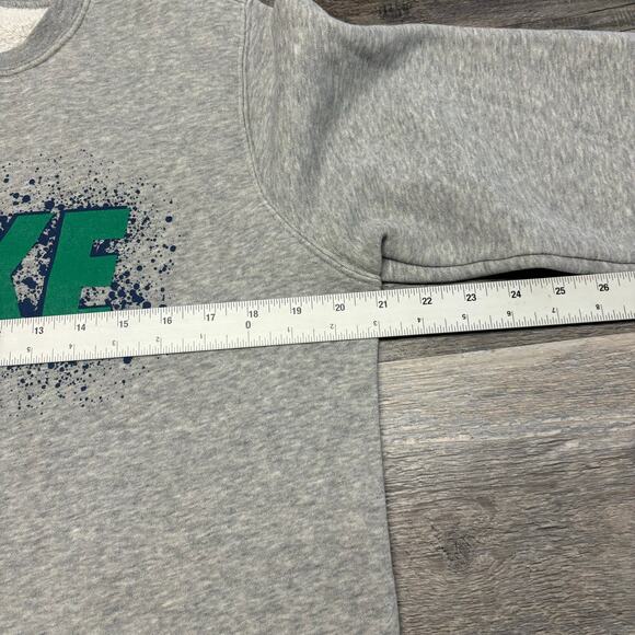 Nike Volleyball Heather Gray Mens S Center Logo Brush Fleece Pullover Sweatshirt - Picture 7 of 10